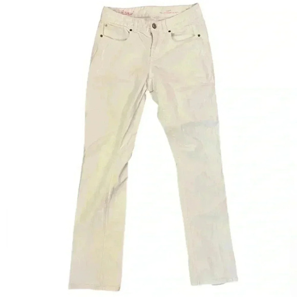Lilly Pulitzer‎ Women's Cream Jeans Size 6 Minn Low Straight Leg Denim - Picture 1 of 5
